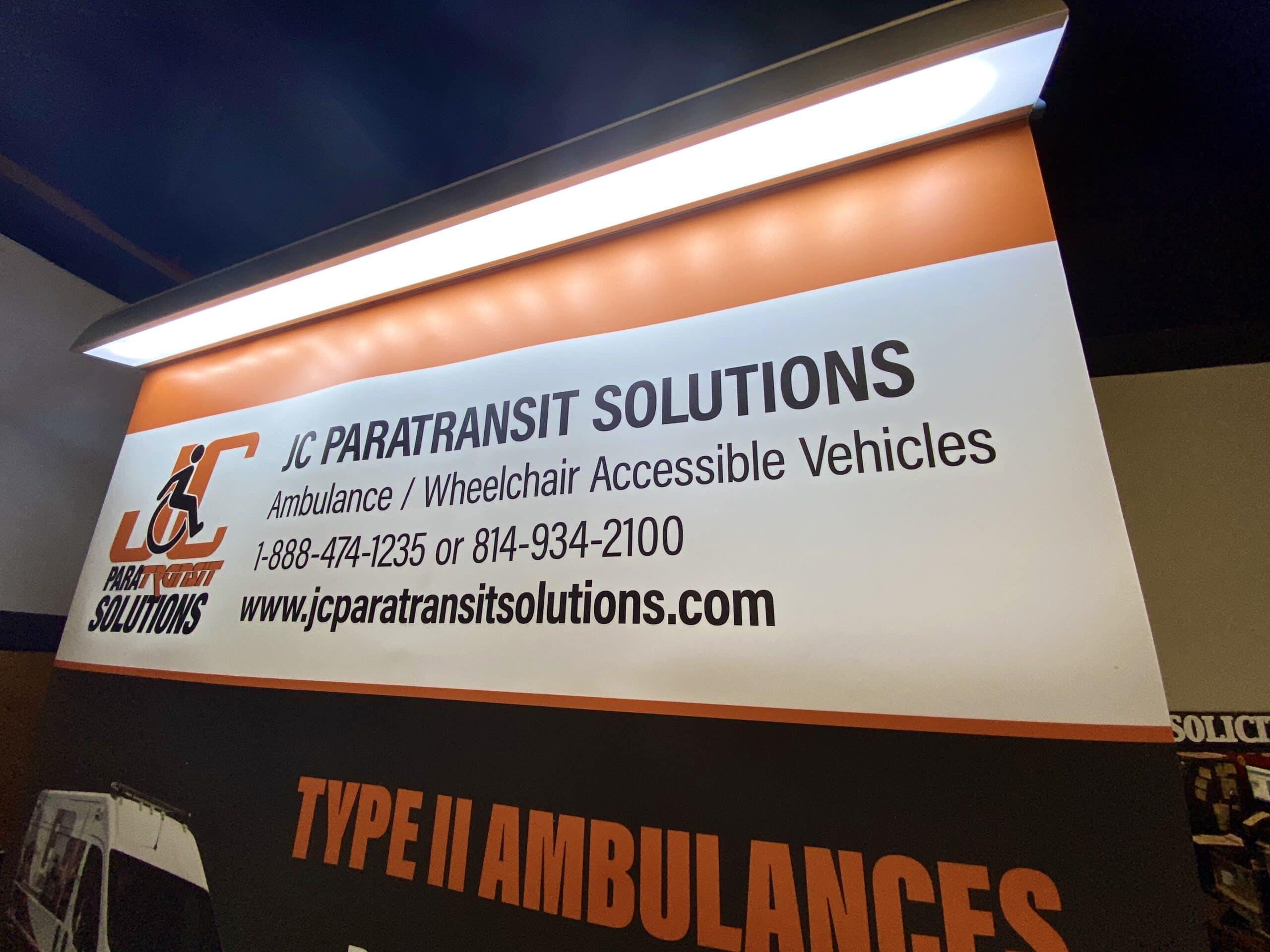 LED Retractable Banner for JC Paratransit Solutions by 12-Point SignWorks