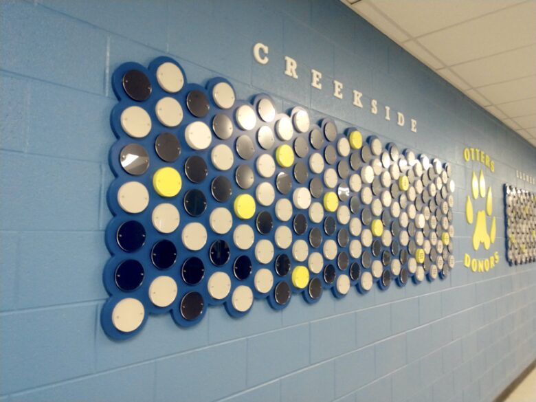 Donor Legacy Wall Display for Creekside Elementary in Franklin, TN