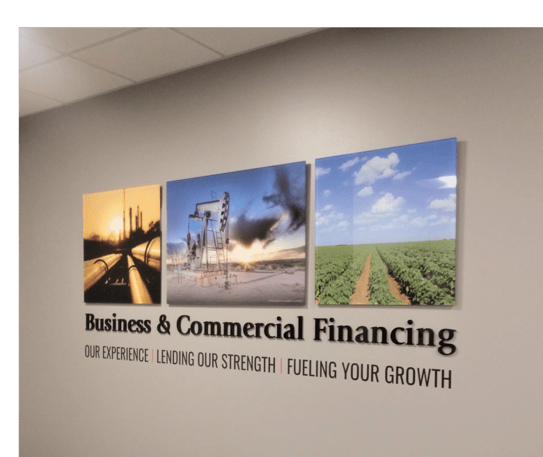 Custom Branding Graphics/ Wall Display for West Texas National Bank/ 12-Point SignWorks/ NewGround