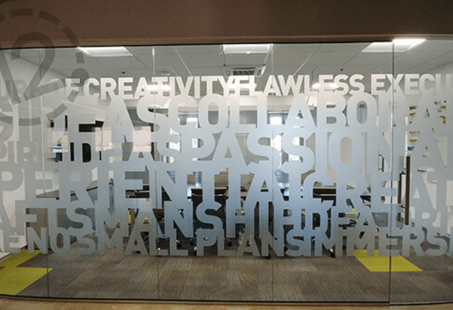 Etched Glass Vinyl architectural signage
