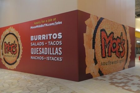 Wall murall signage for Moe's