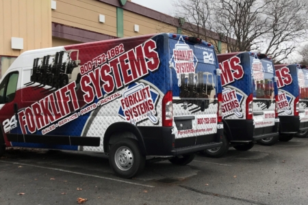 Forklift systems van wraps for company vans