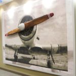 Ascend Federal Credit Union airplane mural with wooden propeller