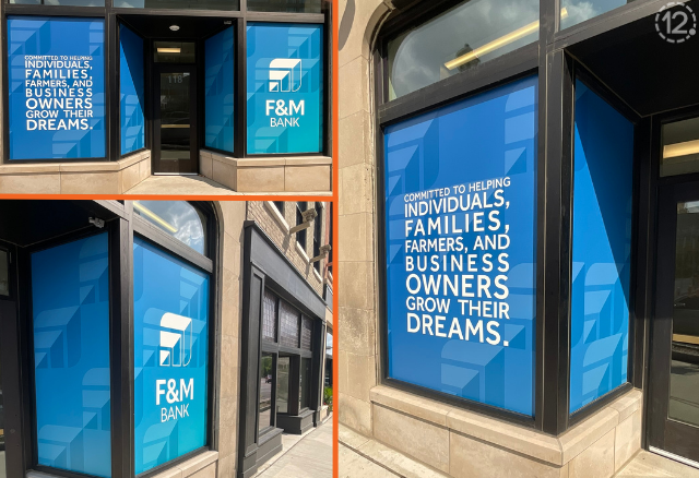 3 Panel view of F&M Signage