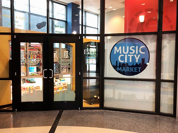 Music City Market interior window graphics