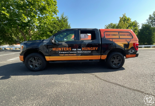 side view of advertising wrap for TNWF