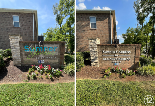 sign lettering before and after