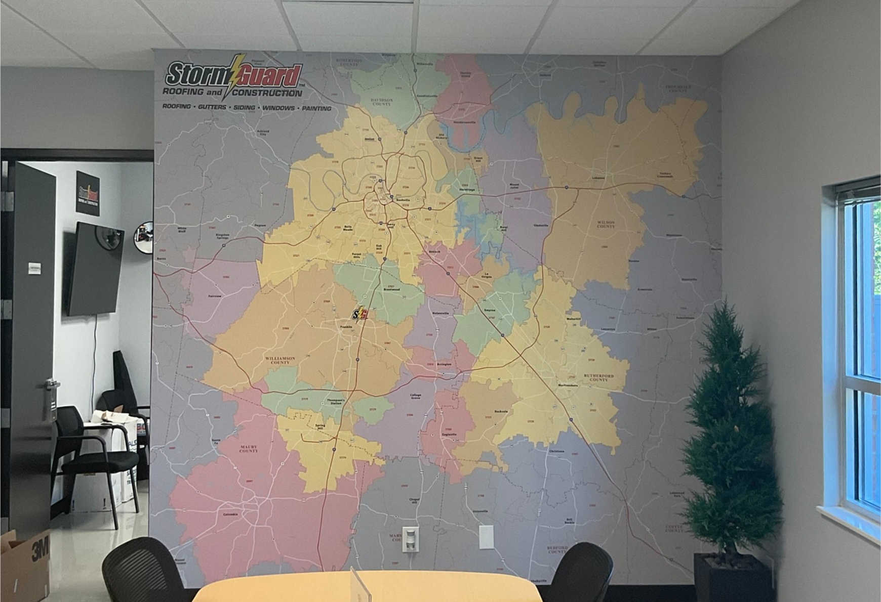 Storm Guard Branded Mural Map